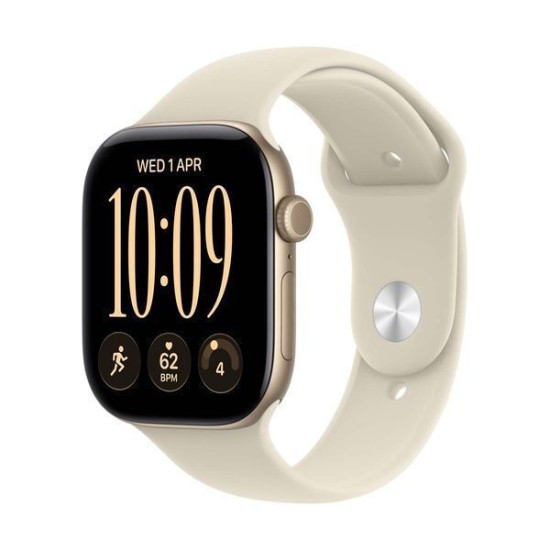 Apple Watch Series 12 Cellular Aluminium 42mm Αδιάβροχο με Παλμογράφο (Light Gold Aluminium with Sand Sport Band - S/M)