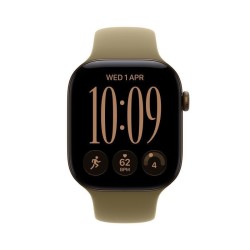 Apple Watch Series 12 Aluminium 42mm Αδιάβροχο με Παλμογράφο (Dark Bronze Aluminium with Olive Sport Band - S/M)