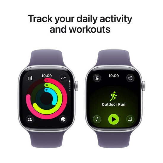 Apple Watch Series 11 Aluminium 46mm Αδιάβροχο με Παλμογράφο (Silver Aluminium Case with Purple Fog Sport Band - M/L) Apple Watch Series 11 Aluminium 46mm Αδιάβροχο με Παλμογράφο (Silver Aluminium Case with Purple Fog Sport Band - M/L)