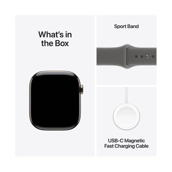 Apple Watch Series 11 Cellular Titanium 46mm Αδιάβροχο με eSIM και Παλμογράφο (Natural Titanium Case with Stone Grey Sport Band - M/L)