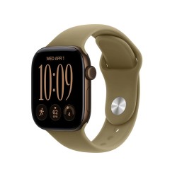 Apple Watch Series 12 Aluminium 42mm Αδιάβροχο με Παλμογράφο (Dark Bronze Aluminium with Olive Sport Band - S/M)