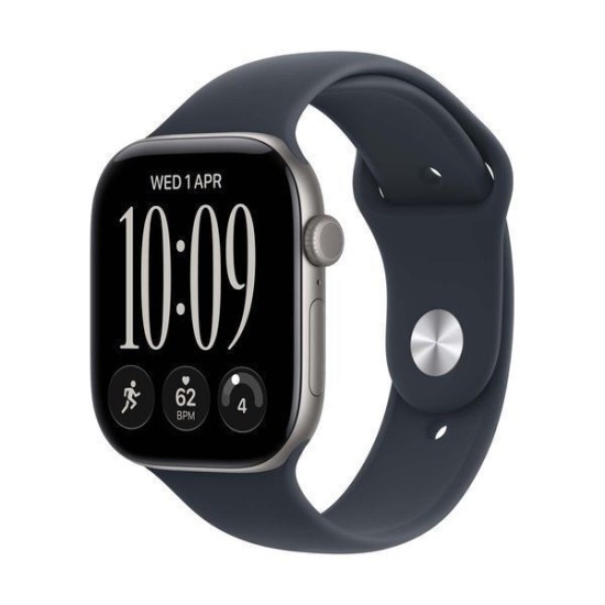 Apple Watch Series 12 Cellular Aluminium 42mm Αδιάβροχο με Παλμογράφο (Space Grey Aluminium with Navy Blue Sport Band - S/M)