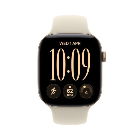 Apple Watch Series 12 Aluminium 42mm Αδιάβροχο με Παλμογράφο (Light Gold Aluminium with Sand Sport Band - M/L)