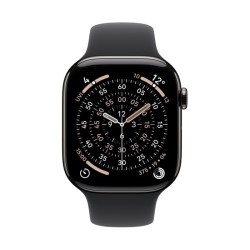 Apple Watch Series 11 Cellular Titanium 42mm Αδιάβροχο με eSIM και Παλμογράφο (Slate Titanium Case with Black Sport Band - M/L)