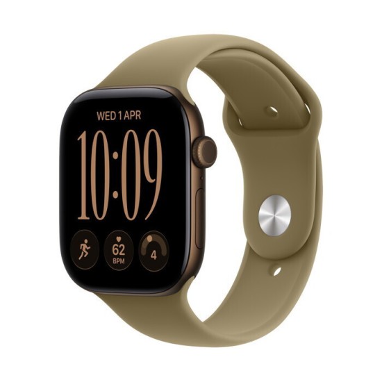 Apple Watch Series 12 Aluminium 46mm Αδιάβροχο με Παλμογράφο (Dark Bronze Aluminium with Olive Sport Band - M/L) Apple Watch Series 12 Aluminium 46mm Αδιάβροχο με Παλμογράφο (Dark Bronze Aluminium with Olive Sport Band - M/L)