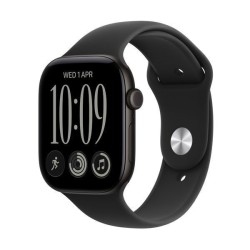 Apple Watch Series 12 Cellular Aluminium 46mm Αδιάβροχο με Παλμογράφο (Black Aluminium with Black Sport Band - S/M)