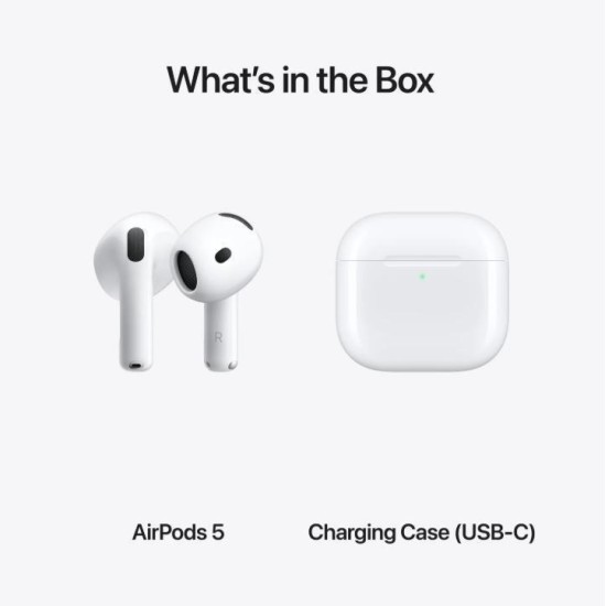 Apple AirPods 5 Earbud Bluetooth Handsfree Ακουστικά με Αντοχή στον Ιδρώτα και Θήκη Φόρτισης Λευκά Apple AirPods 5 Earbud Bluetooth Handsfree Ακουστικά με Αντοχή στον Ιδρώτα και Θήκη Φόρτισης Λευκά