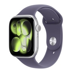 Apple Watch Series 11 Cellular Aluminium 46mm Αδιάβροχο με eSIM και Παλμογράφο (Silver Aluminium Case with Purple Fog Sport Band - M/L)