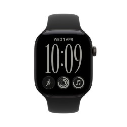 Apple Watch Series 12 Cellular Aluminium 42mm Αδιάβροχο με Παλμογράφο (Black Aluminium with Black Sport Band - S/M)