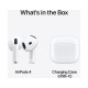 Apple AirPods 4 Earbud Bluetooth Handsfree Ακουστικά με Αντοχή στον Ιδρώτα και Θήκη Φόρτισης Λευκά