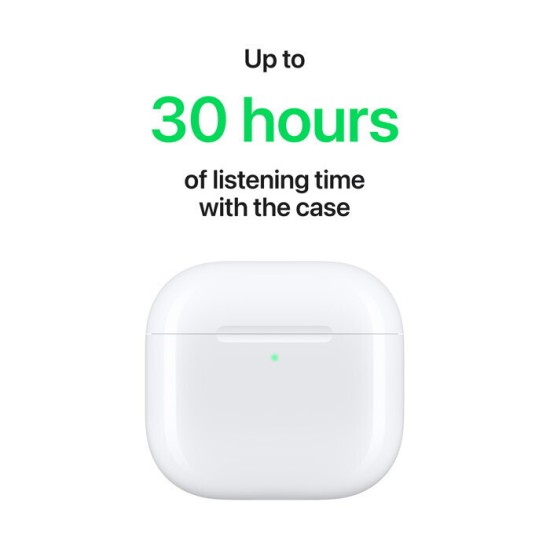 Apple AirPods 4 Earbud Bluetooth Handsfree Ακουστικά με Αντοχή στον Ιδρώτα και Θήκη Φόρτισης Λευκά